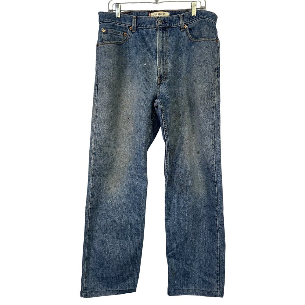 Levis 550 Relaxed Fit Mens Blue Jeans W36 L29 Denim Vintage Distressed Style